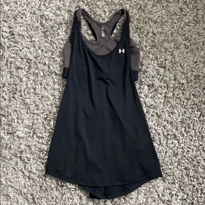 UA tank top/sports bra combo